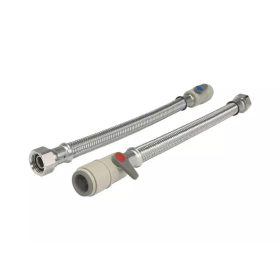   John Guest FLX37_H Flexibilis cső 15mm x 1/2" - 30cm, BB elzáróval